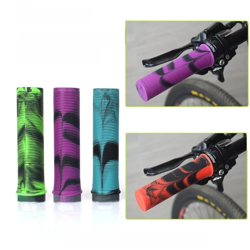 AliExpress NONE Rubber Two-color Bicycle Handlebar Covers, Mountain Bike Folding Bike Comfortable Shock-absorbing Riding Grip Accessories