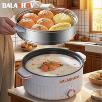 1.5L 3L Electric Multifunctional Cooker Household Double Layer Hot Pot Mini Non-stick Cookware for Kitchen and Home Appliance