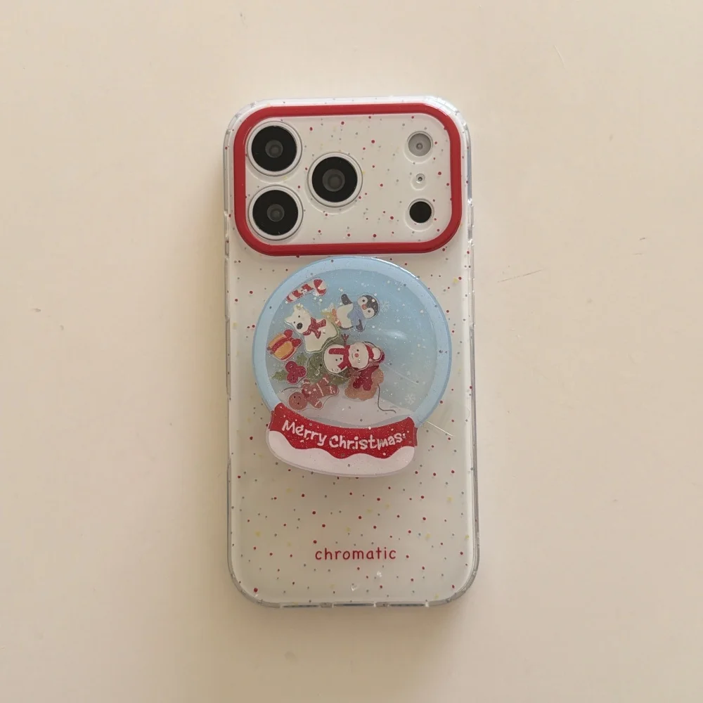 

Cute crystal ball rocker with magnetic holder mobile case, suitable for iPhone 14/15/16/17 ProMax, Fundans17Pro protective case