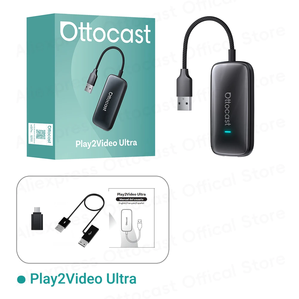 Ottocast Play2Video Ultra/Express Wireless CarPlay Android Auto