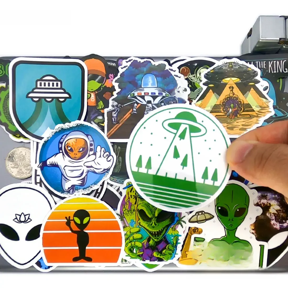 AliExpress HOTEMPO 20/30/50PCS Retro Aliens Stickers Space Roswell ET UFO Funny Decals for Luggage Phone Laptop Helmet Bike Car Motorcycle Sticker