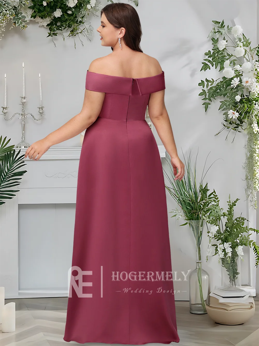 ​ Роскошные атласные платья подружки невесты шелковицы трапециевидной формы с открытыми плечами длиной до пола, элегантные вечерние платья для свадебной вечеринки, 2025 г., женские гостьи