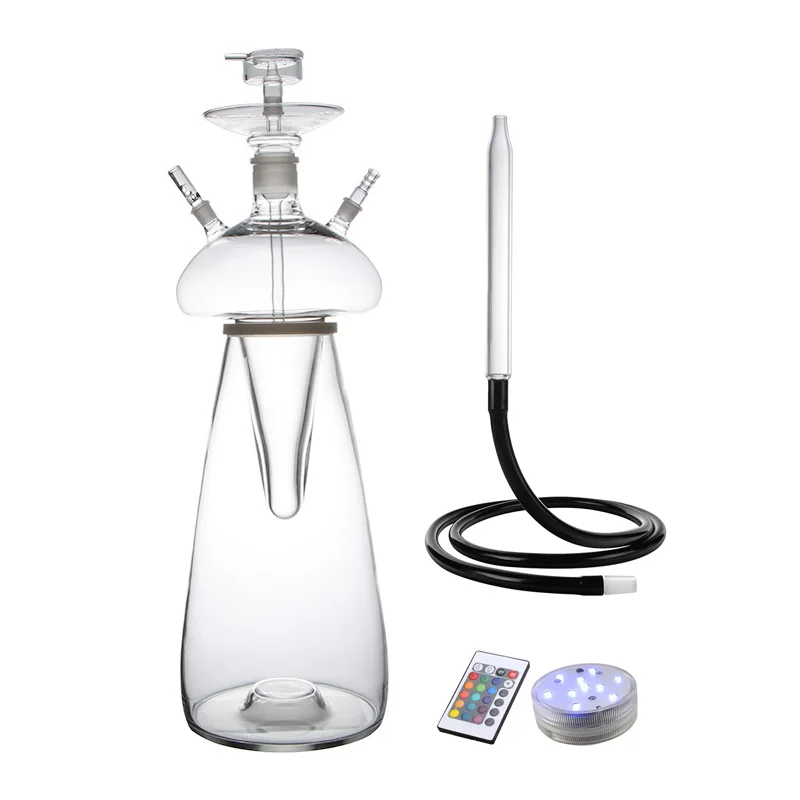 

Big Size Led Mushroom Glass Hookah Shisha Jellyfish Design Narguile Aquarium Chicha Smoking DIY Fruit Flavour