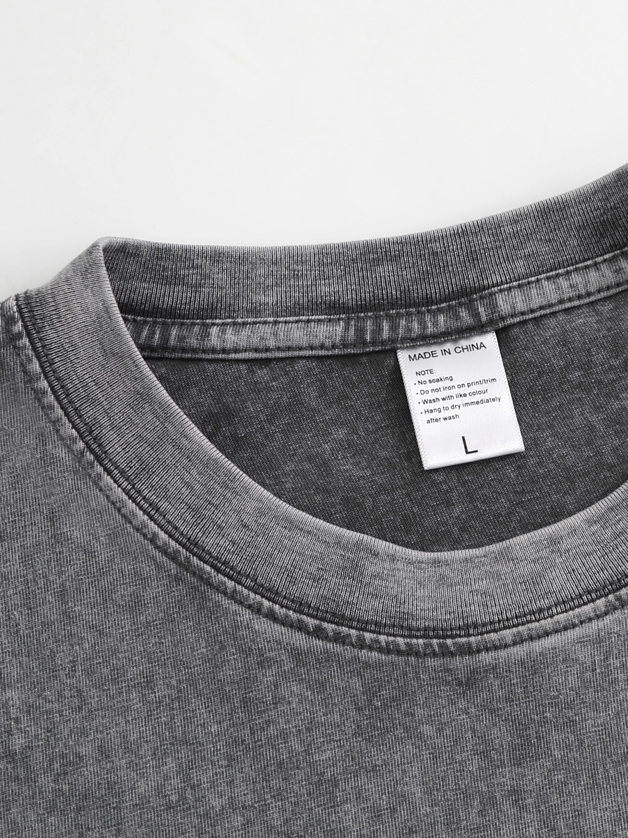 تي شيرت رجالي قطني عتيق (100% ملمس قطن) قميص كاجوال للجنسين بأكمام قصيرة مغسول حامض ورقبة دائرية