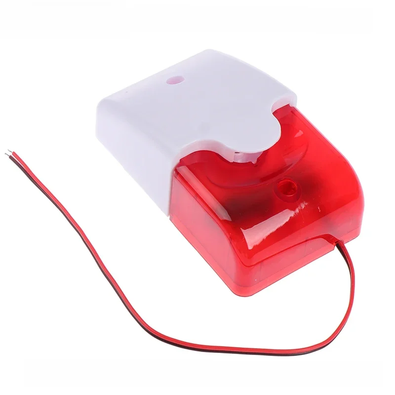 Sirene com fio de luz estroboscópica led, 120 db, 12v/5v/24v/220v, funciona para wi-fi, gsm, pstn,
