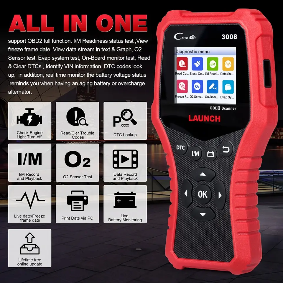 New LAUNCH Creader 3008 Scanner support full obd2 CR3008 OBDII code reader diagnostic tool