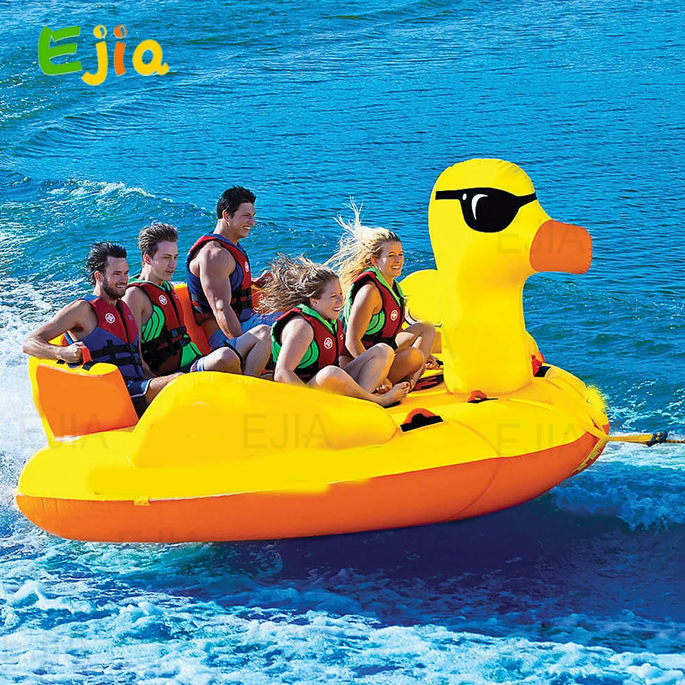 3-5 Riders Adults Kids Water Towable Boats Inflatable Giant Floating Couch Water Sofa Water Ski Tubes Duck Boat For Water Sports