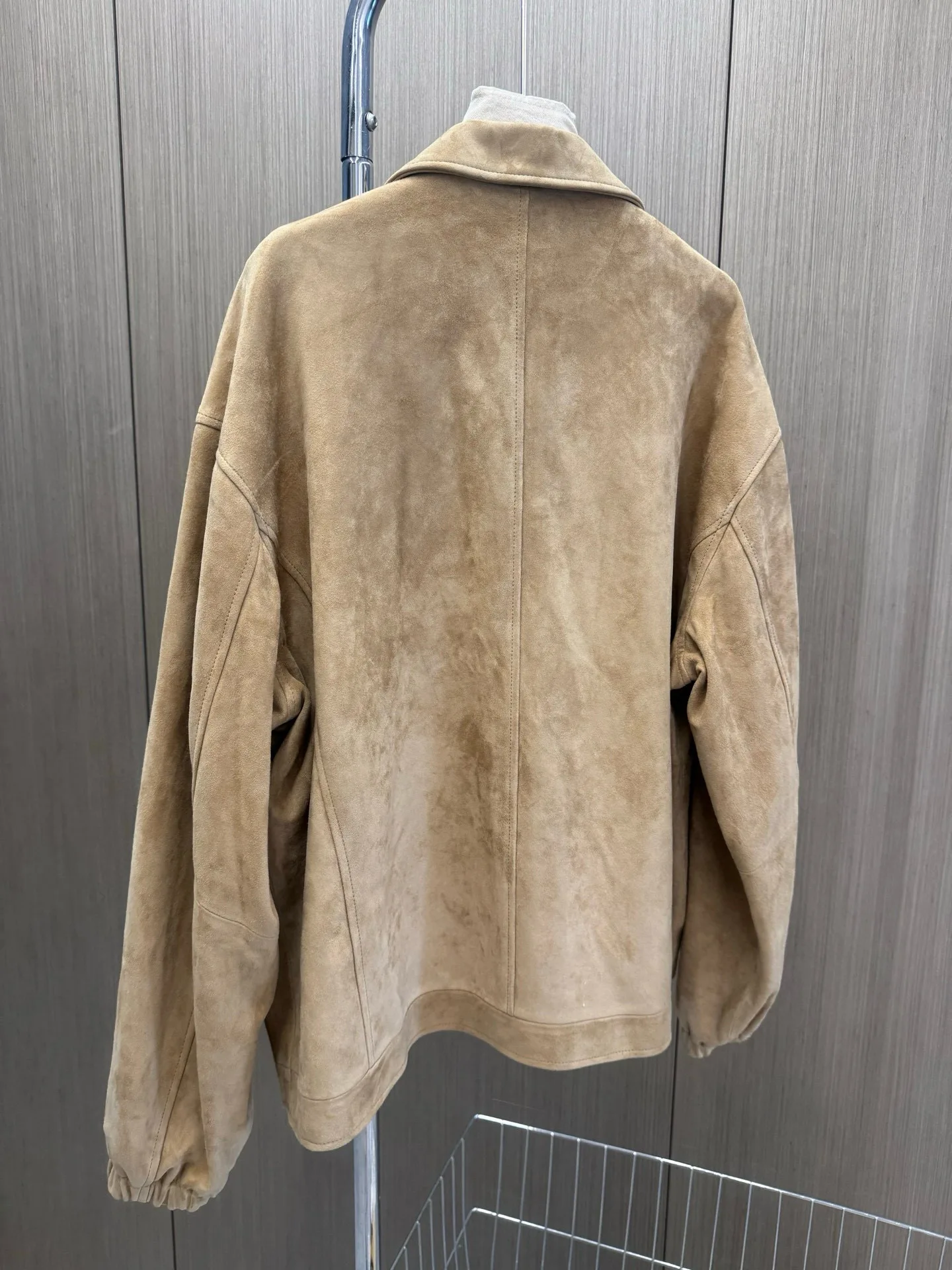 Elegant casual women's autumn fashionable minimal genuine suede jacket