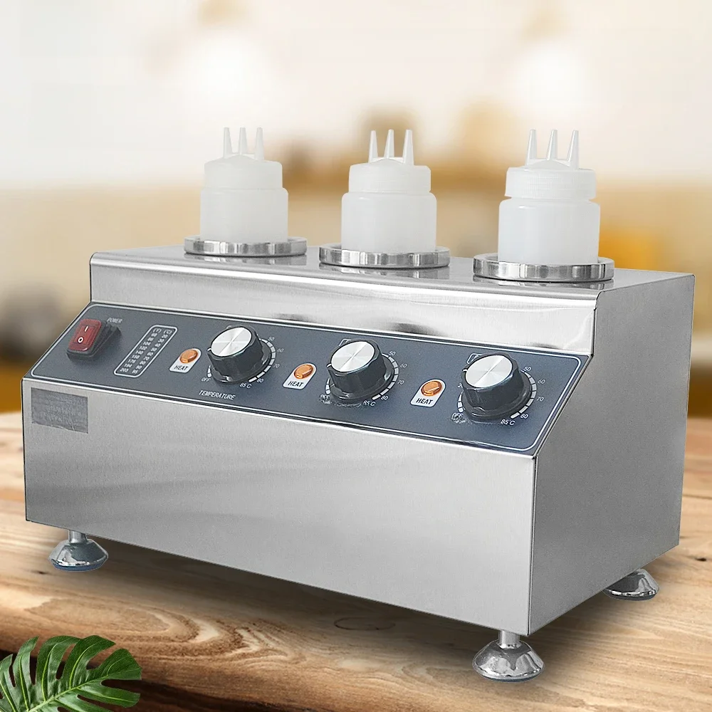 XEOLEO 240W Triple Cylinder Chocolate Jam Heater Electric Chocolate Heater Jam Milk Bottle Heater Stainless Steel Jam Thermos