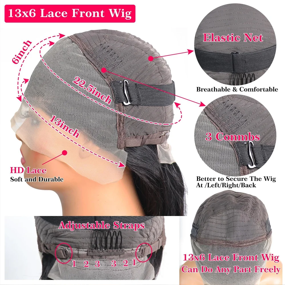 200%高密度ボブウィッグ人毛13x6 HDレースフロントウィッグ人毛グルーレスストレートレースフロント人毛ウィッグ女性用
