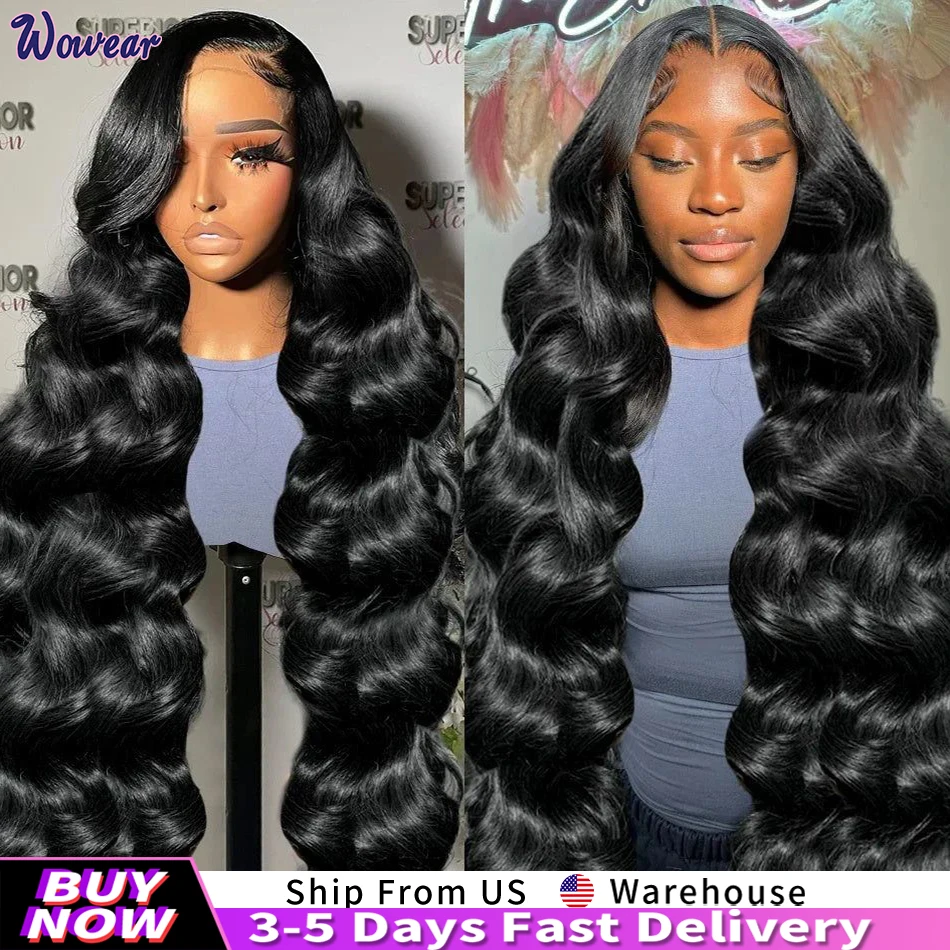 Body Wave 13x6 HD Lace Frontal Wig 100% Human Hair Wigs Transparent Lace Frontal Wig Loose Body Wave Wigs 200 Density on Sale