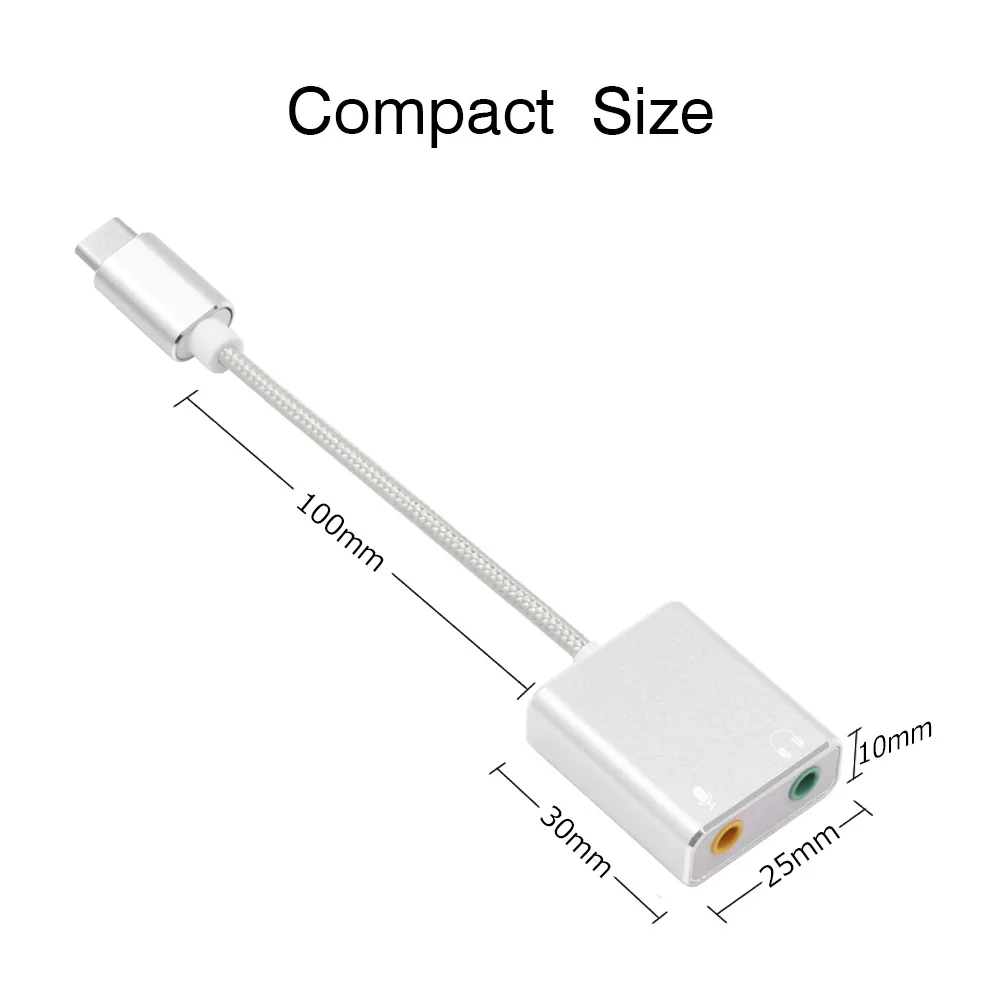 Type-c 7.1 aluminum alloy channel sound card external independent USB3.1 sound card supports MACBOOK