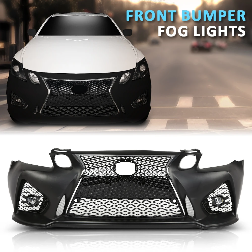 

Передний бампер в стиле F + противотуманные фары, подходит для Lexus Gs Gs300 Gs350–16+ Gs 2006–11 годов, прочный, водонепроницаемый, снегозащитный, пылезащитный