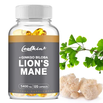 ライオンのたてがみキノコ-脳機能を強化し、記憶と認知を改善し、気分、睡眠の健康、120カプセル