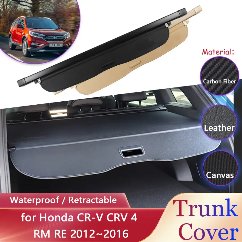 Car Trunk Curtain for Honda CR-V CRV 4 RM RE 2012~2016 2013 Waterproof Retractable Luggage Cargo Pad Partition Covers Accessorie