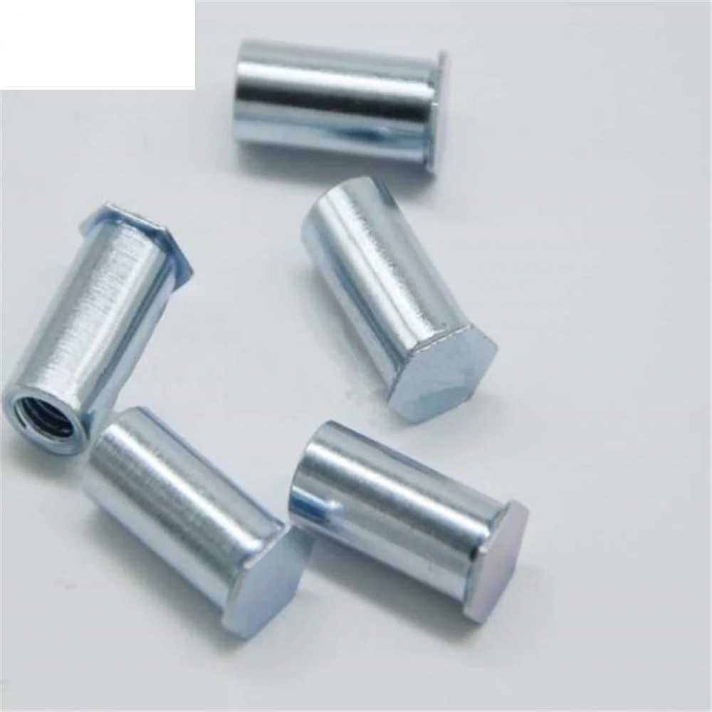 BSO-M4-3~30 Hex Blind Press-fit Standoffs Hole  Nuts Threaded Self Clinching Feigned Crimped Sheet Metal Panel Carbon Steel Stud