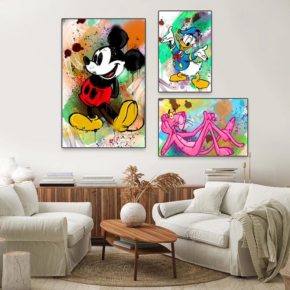 

Miniso Disney Toy Story Watercolor Canvas Painting Woody and Buzz Lightyear Cartoon Movie Poster Snow White Decor Wall Pictures