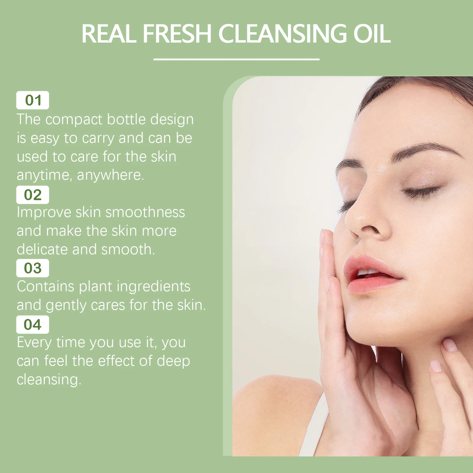 Eelhoe 100ml グリーンティーメイク落としオイル（洗顔料）保湿、洗顔、黒ずみ除去、毛穴引き締め、肌を落ち着かせるオイル