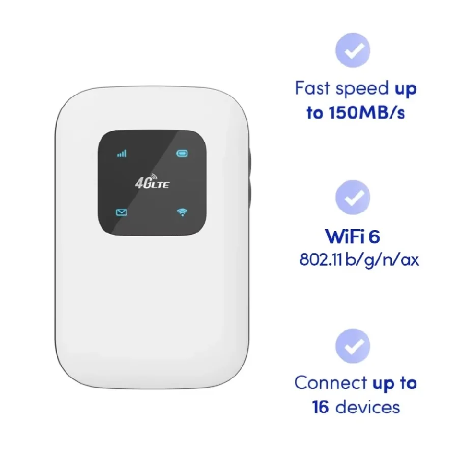 3G/4G Lte Router Wireless WiFi 6 Modem Portable ESIM/SIM WiFi Hotspot 4G Pocket Mifi LTE CAT4 router with 2700mah