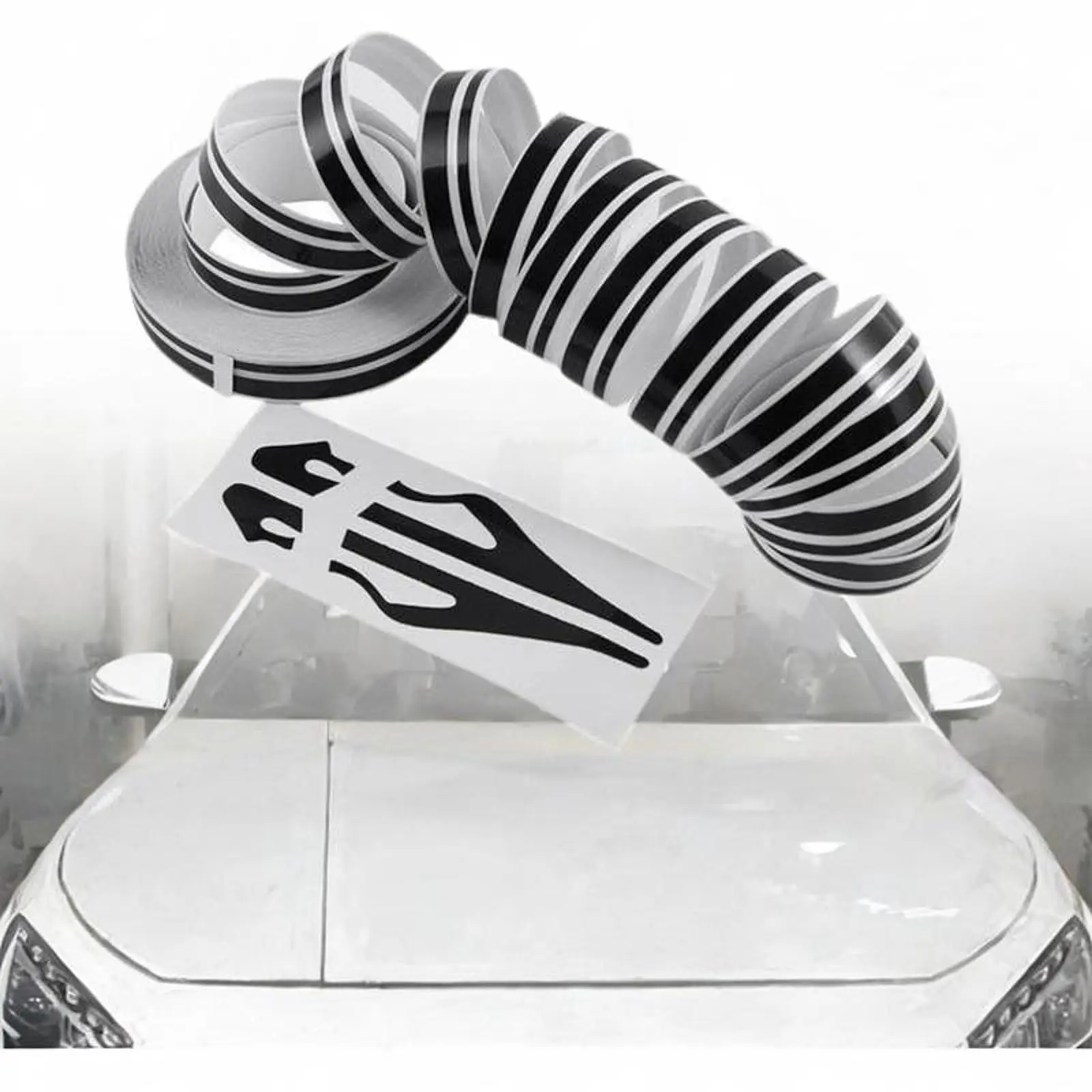 Generic Car Vinyl Pinstriping Tape Stripe Decal Car Exterior Decoration 10M for Body Side Door Craft Projects Home Boats