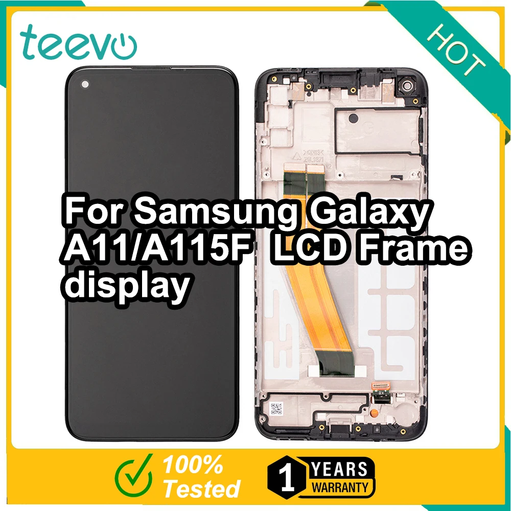 

Teevo LCD For Samsung Galaxy A11/A115F Screen Display & Touch Screen Digitizer with Frame (Small Glass Version) Black