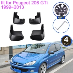 4x Mudguards for Peugeot 206 GTi 1999~2013 Accessories 2000 2001 2012 2011 2010 2007 2005 2003 Mudflap Splash Guards Rear Fender