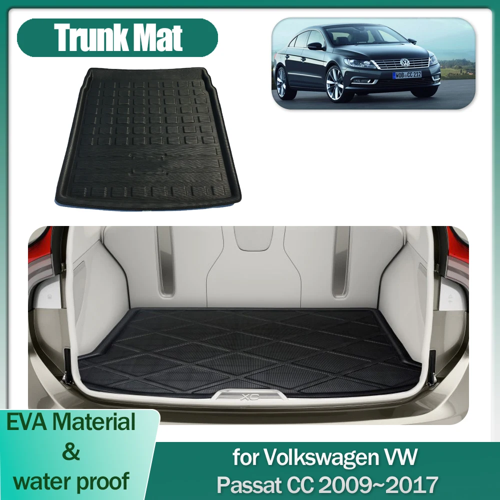 

Коврик для багажника автомобиля для Volkswagen VW Passat CC 2009 ~ 2017 2010,2011 2012 2013 2014 2015 2016 подкладка для багажника, напольный лоток, коврик для багажа, водонепроницаемый чехол, аксессуары