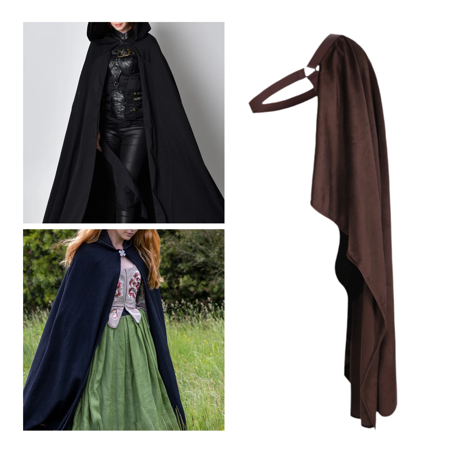 Vintage Style Single Shoulder Cape Cosplay Shawl for Adult Stage Role Play