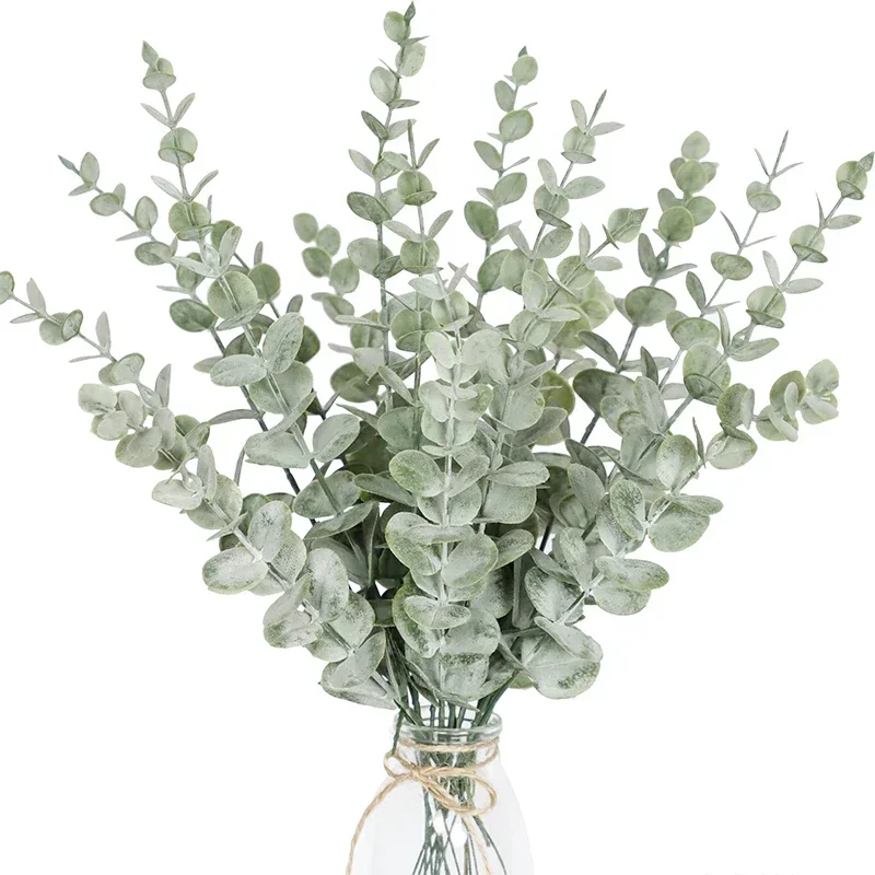 Tiges d'eucalyptus artificielles 38cm, 10 pièces, feuilles d'eucalyptus pour la maison, Bouquet de fleurs, pièce maîtresse, décoration de mariage, décor de noël