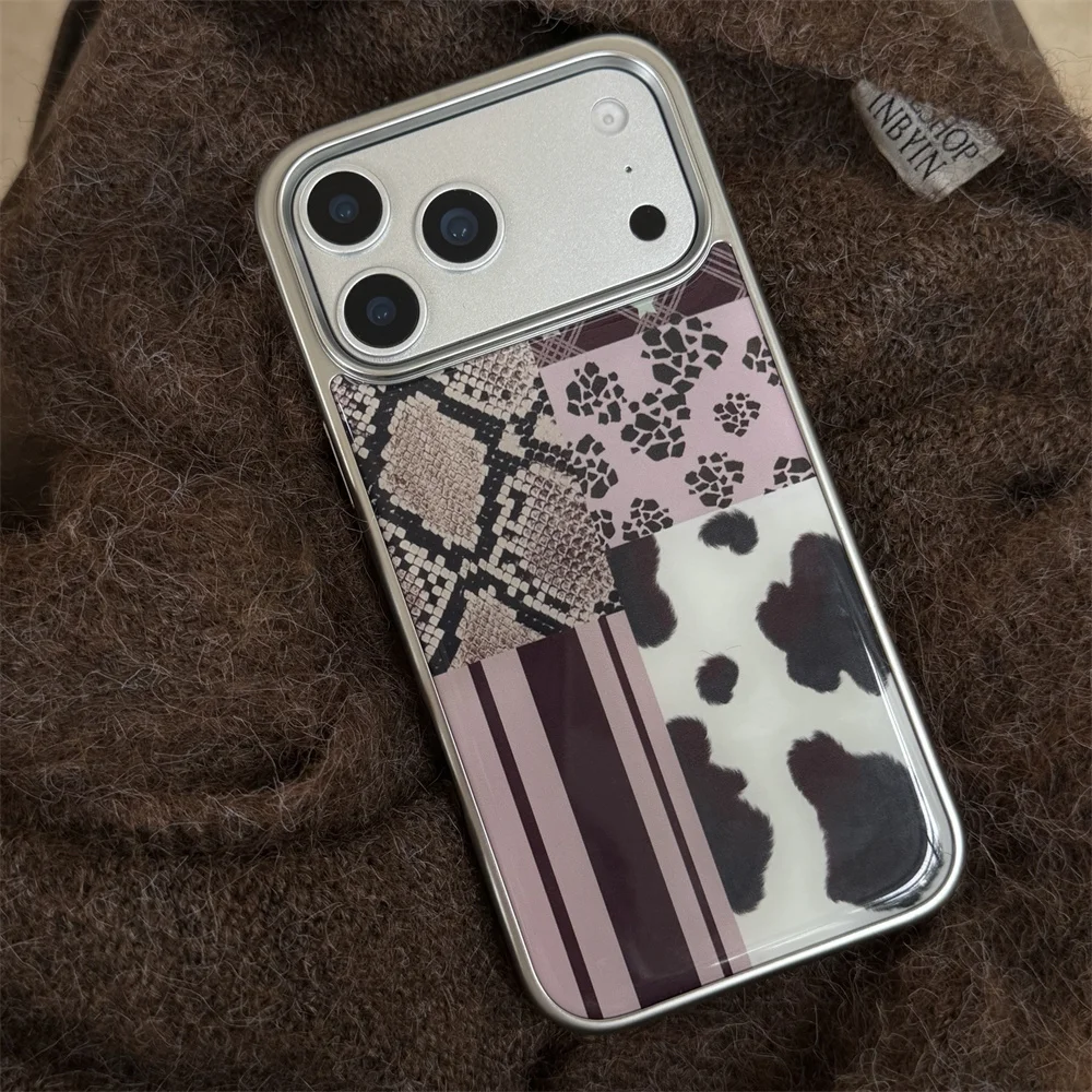 حافظة الهاتف المخططة الجديدة بنمط الأفعى اللاصق مناسبة لهاتف iPhone 17 Pro، 13، 14، 15، 16 Promax المضاد للسقوط #1