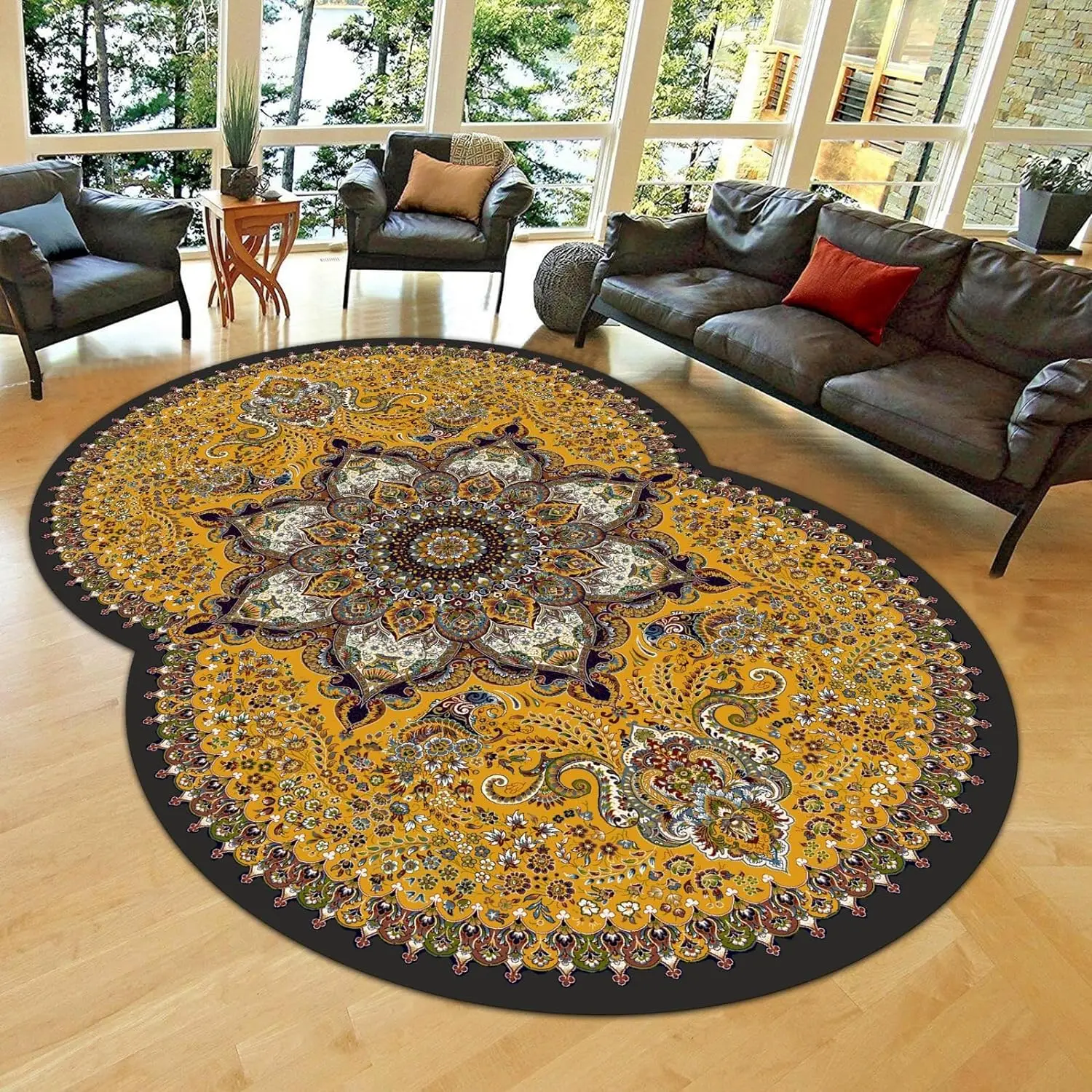 

Shaped Carpet, Oval Rug, Balcony Round Rug, Entrance Rug, For Living Room, Area Rug, Shaped Mat