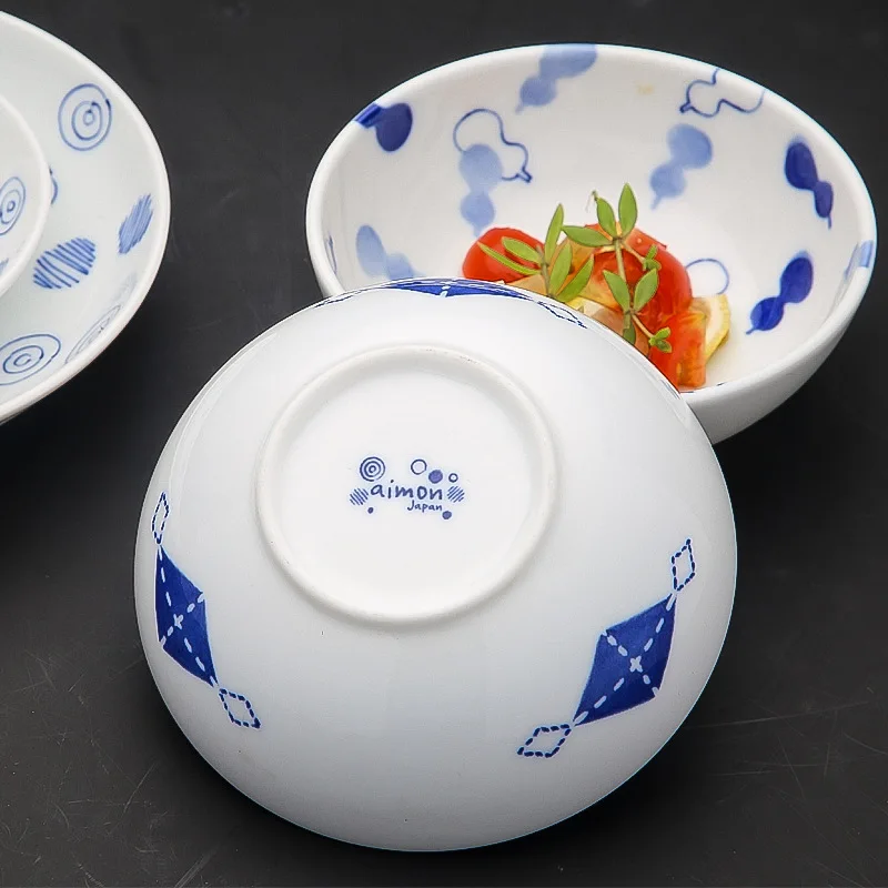 Japanese Household Flower Patterned Ceramic Small Dish Plate Elegant Tableware