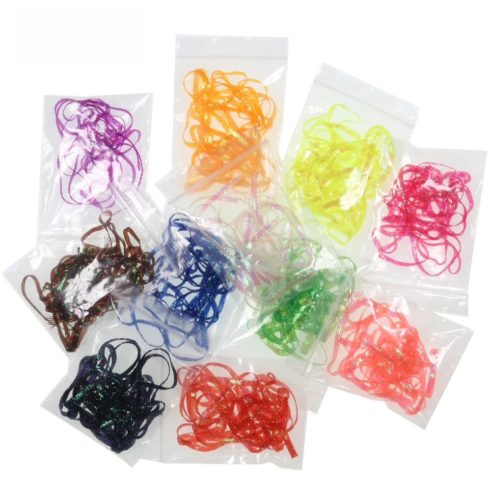 Bimoo 3mm/4mm 2 jardów/worek UV Flurocent płaski diamentowy warkocz dla Emergers nimfa krewetki Scud słonowodne Streamer materiał muchowy — zdjęcie 2