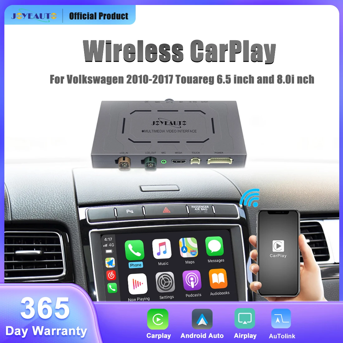 

JOYEAUTO Wireless Apple CarPlay Android auto Retrofit kit for Volkswagen 2010-2017 Touareg 6.5 inch 8.0 inch Support Mirroring