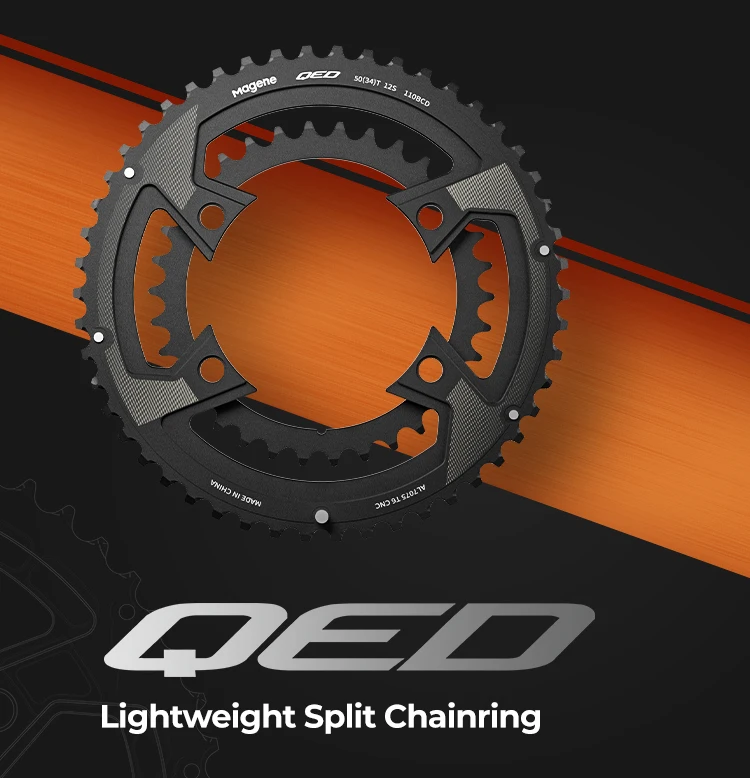 Geteiltes Zweiteiliges Ultraleichtes 7075 Aluminiumlegierungs-Scheibenritzel Magene Pes Qed 110bcd, Passend für Shimano Sram – Detail 3