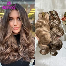Body Wave Clip In Hair Extensions 10 Pcs Clip In Human Hair Extensions Double Weft Natural Color One Bundle Set For Full Head