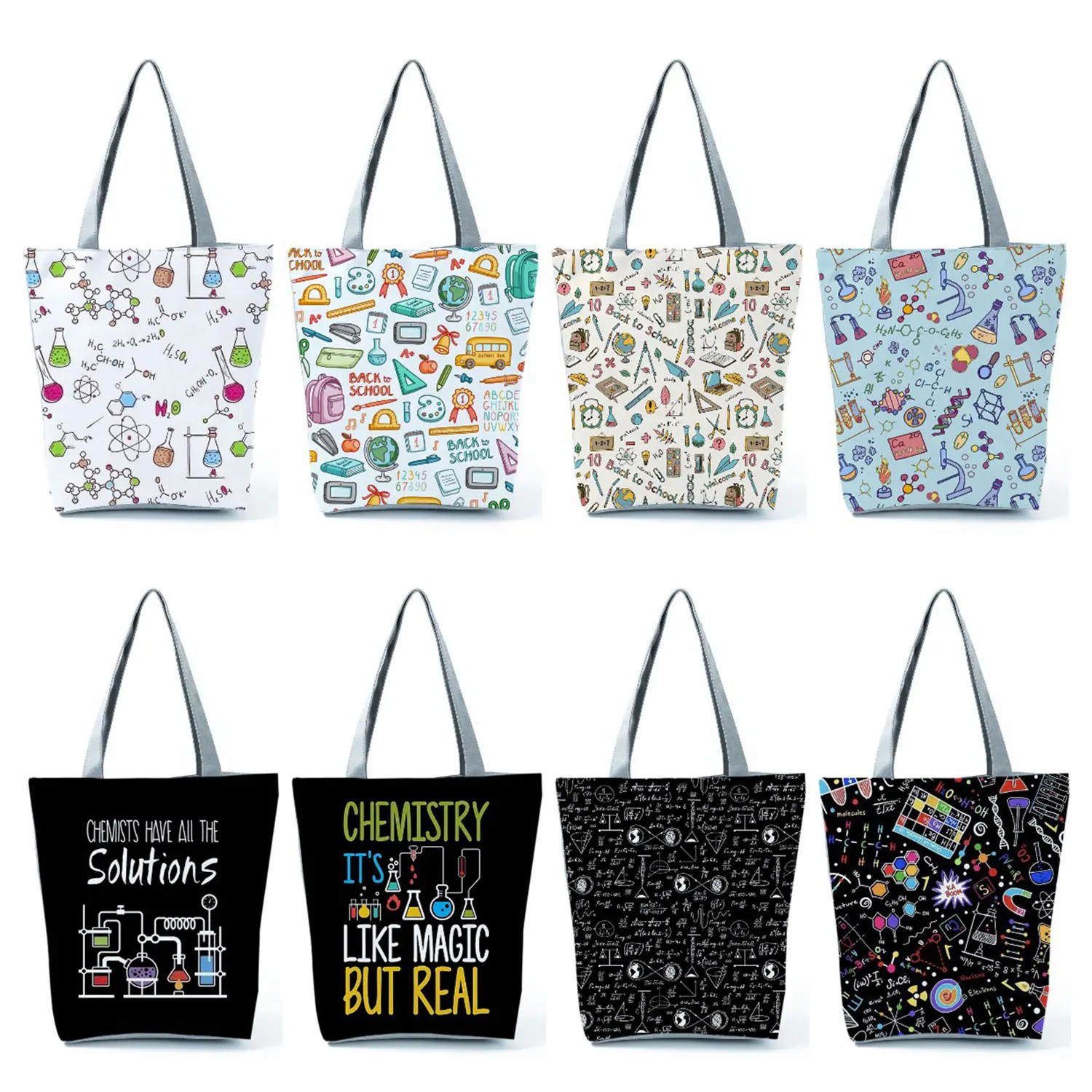 Casual Handbags School Teacher Gift Chemical Physics Tote Bags For Women High Capacity Shoulder Bag Print Carrying A Schoolbag