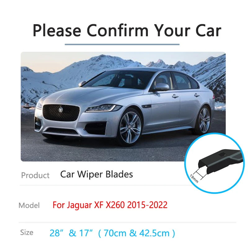 For Jaguar XF X260 2015~2022 Accessories Front Window Wiper Blades LHD RHD Windshield Windscreen Car Cleaning Replacement 28