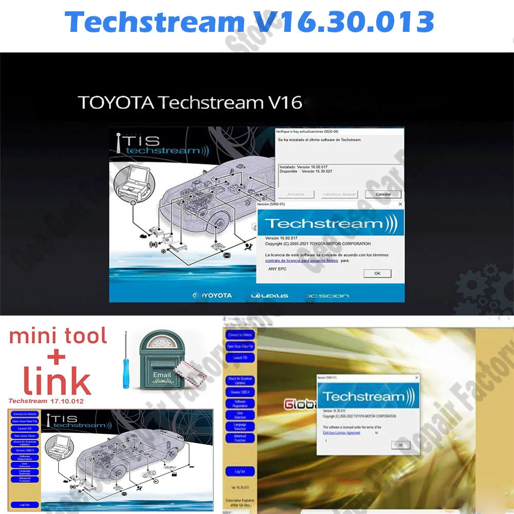 

Techstream 16.30.013 Hot obd2 scanner scanning software applies to V16.30.013 ECM ECU mini vci reprogrammed diagnose programming
