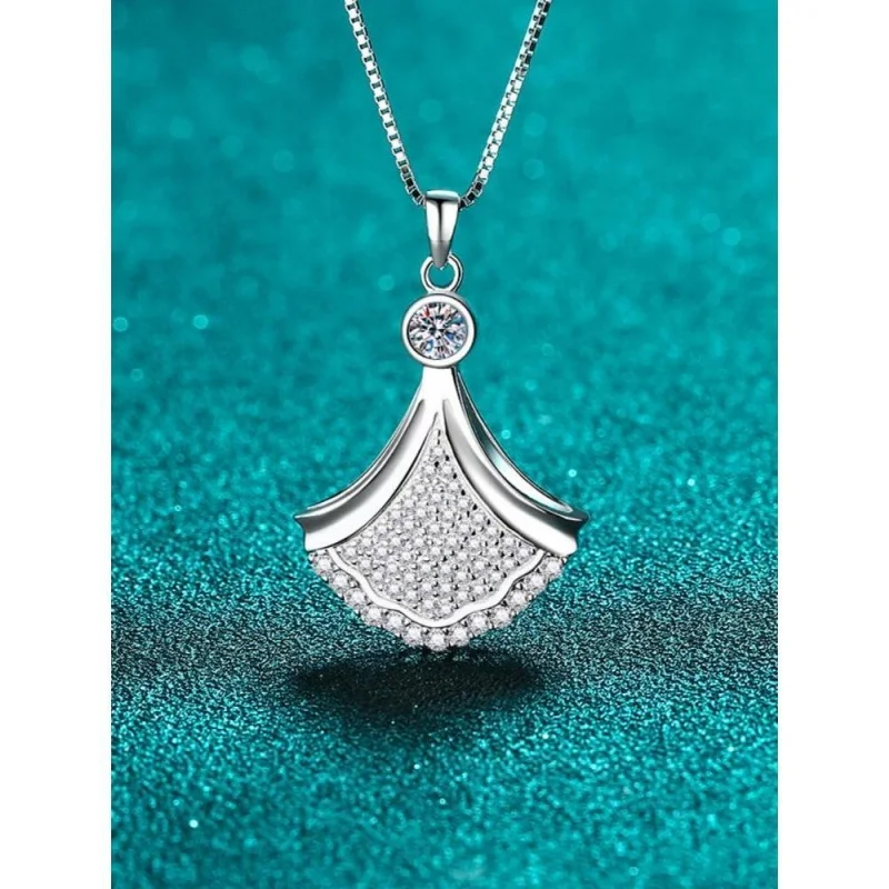 Официальный магазин MoisaLuxe GRA Moissanite Plata, стерлинговое серебро 925, маленькая юбка, кулон, ожерелье для женщин, цепочка на ключицы, ювелирные изделия