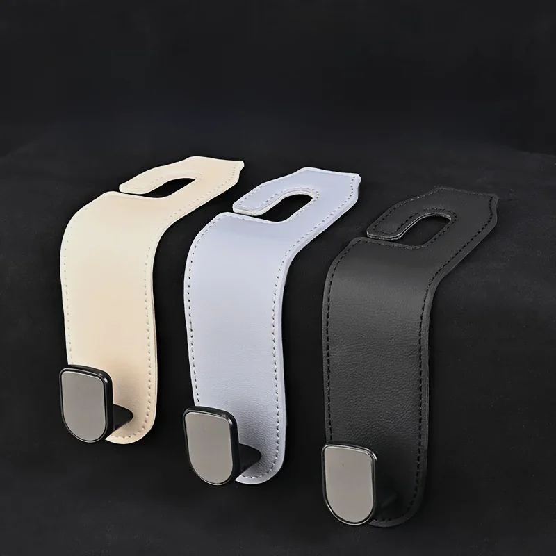 Leather Seat Back Hook For Car Vehicle Accessories Interior Car Tools Metal Hook Hanger For Tesla Kia BMW Dodge Ford Audi Ben