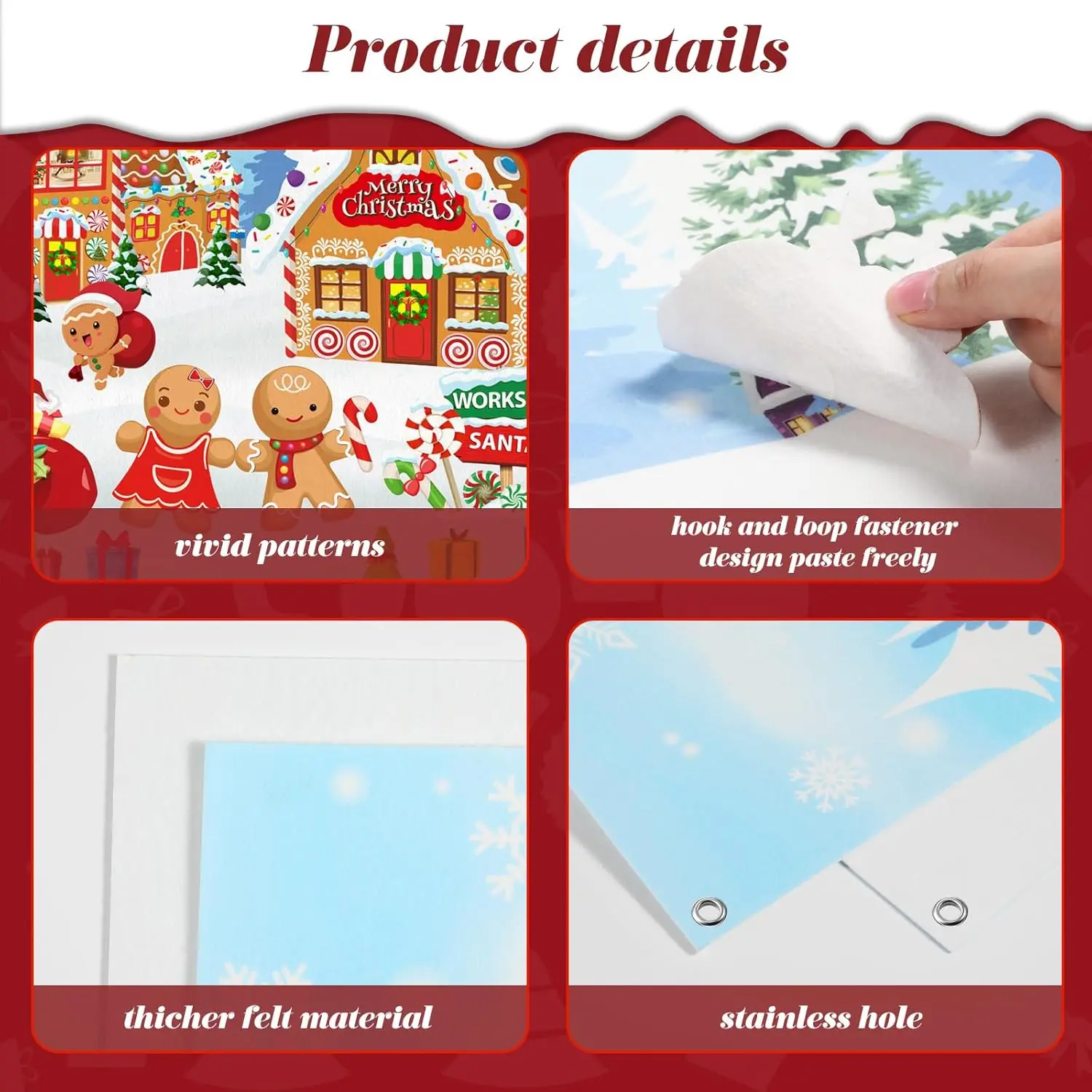 Montessori Filz Story Board Weihnachten Halloween DIY Lernen Interaktives Spielspielzeug, Party Dekoration Lieferungen Wandbehang Geschenk