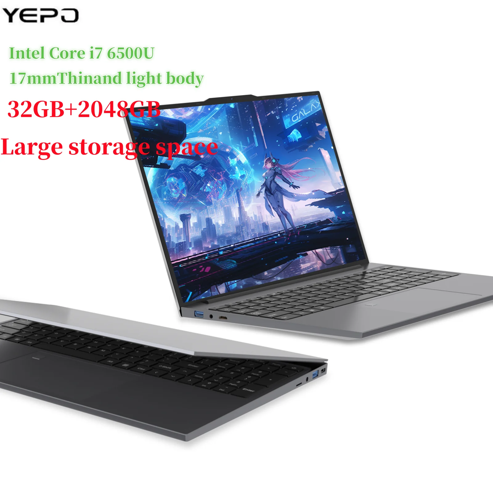 Laptopy do gier Intel Core i7-6500U 32 GB Ram 2 TB SSD Windows 11 Notebooki Podświetlany komputer Wi-Fi PC Laptop do gier