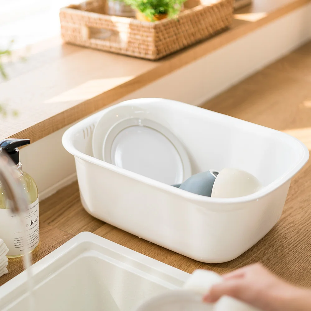 Blanc Square Dishwashing Basin organized functional space-saving