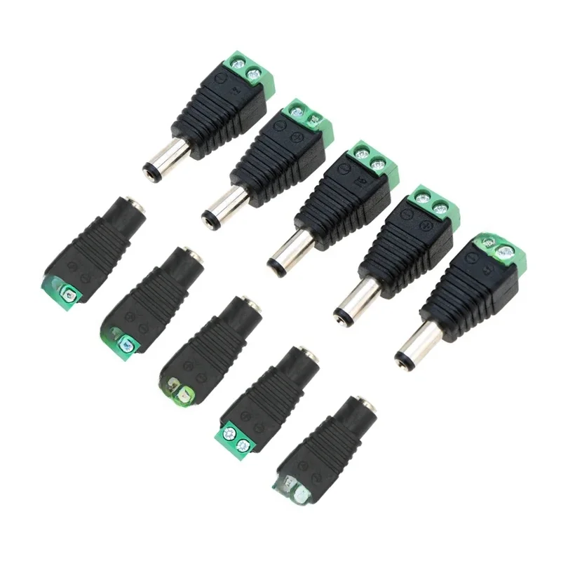 50 sztuk 100 sztuk DC mężczyzna kobieta złącze Led 2.1*5.5mm moc Adapter gniazda Jack kabel z wtyczką łatwy złącze dla 5050 LED listwa oświetleniowa/CCTV — zdjęcie 2