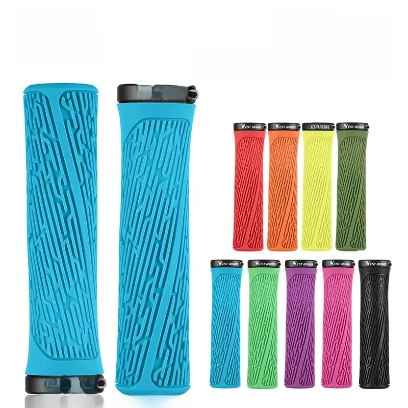 AliExpress West Biking WEST BIKING MTB Handlebar Grips Colorful Mountain Bike Silicone Grips Non-slip Bike Handles Cover