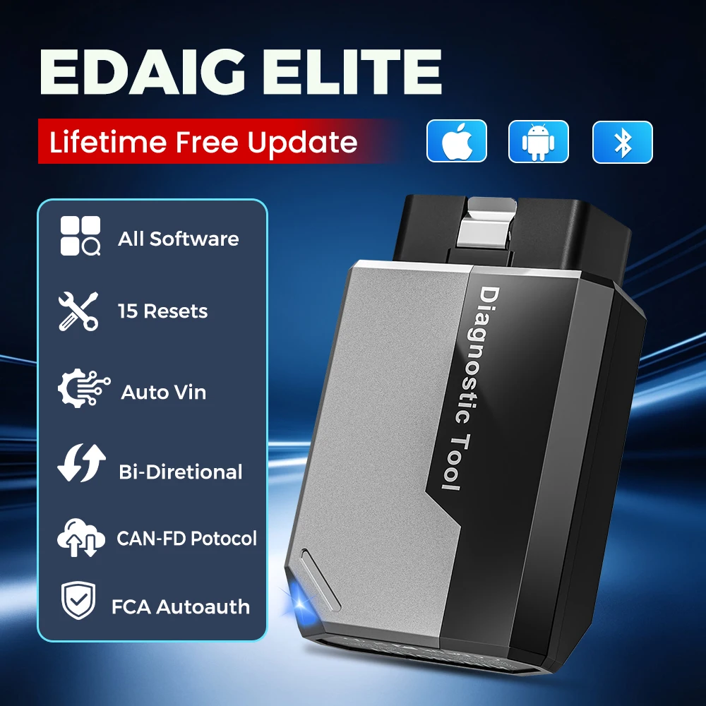【Aggiornamento Gratuito a Vita】KINGBOLEN Ediag Elite Strumento Diagnostico per Auto con Aggiornamento Gratuito a Vita per Tutti i Sistemi, Funzione Bidirezionale e 15 Reset
