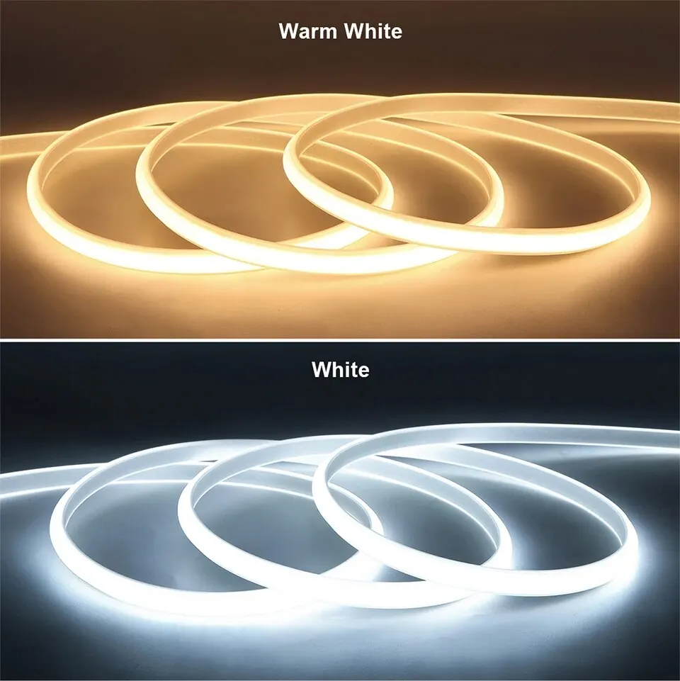 1M-35M 220V 110V Cob Led Strip Light Ra90 Super Heldere 320Leds/M Flexibele Buitenlamp Waterdichte Led Tape Met Eu Ons Power Plug