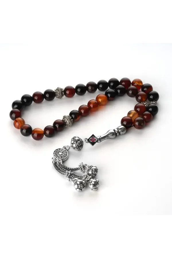 

Agate Stone Rosary with Silver Tassels