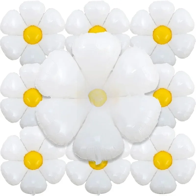 Grands ballons AndrFoil détruits, ballon gonflable tournesol blanc pour baby shower, fournitures de décoration de fête de mariage, vente en gros